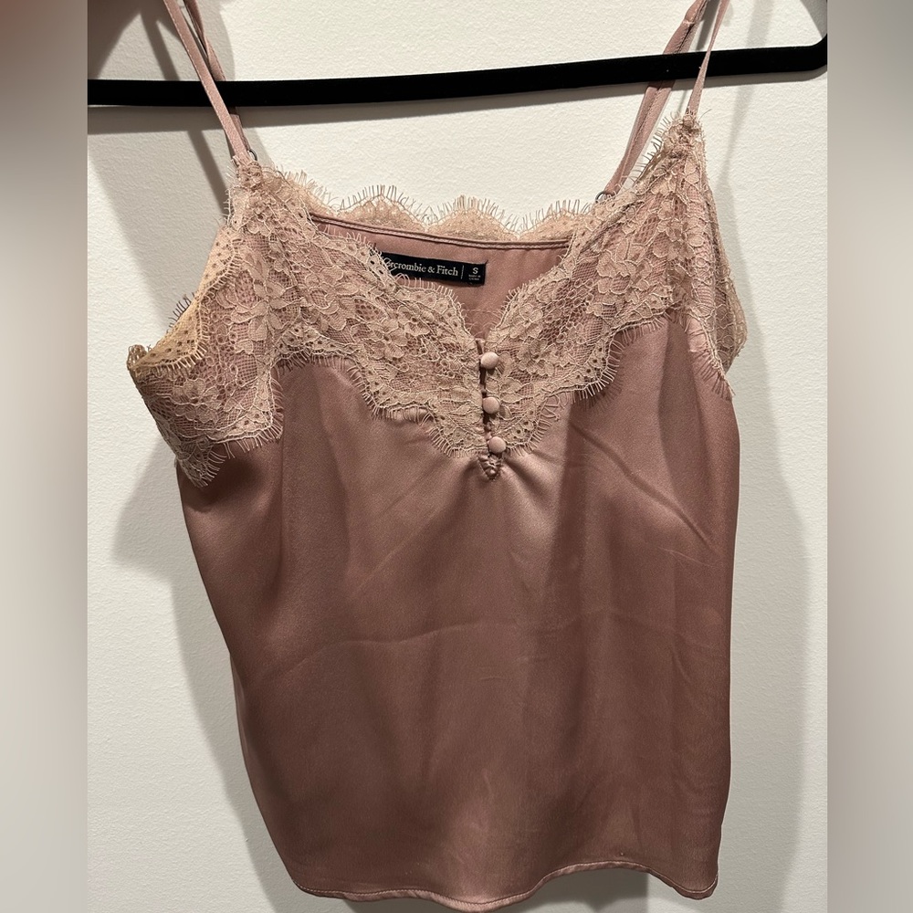 A&F lace trim satin cami